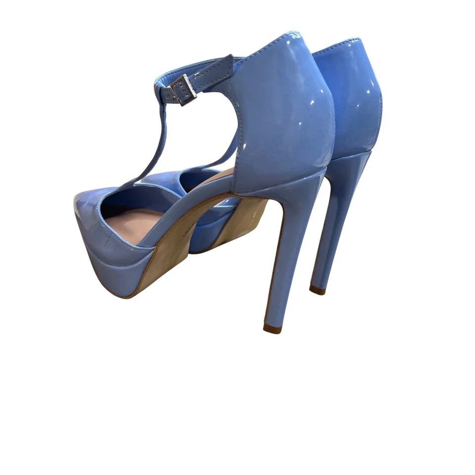 Zapatos de tacón Gianni Bini correa en T punta plataforma azul talla 6M Foto 3 de 4