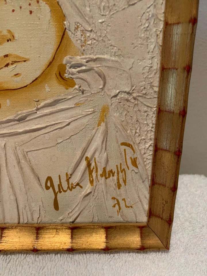 Big Eyed Waifs Abstracto Impasto Acrílico Estilo Margaret Keane Foto 4 de 4