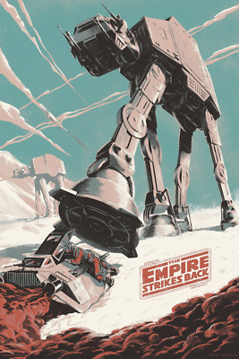 THE EMPIRE STRIKES BACK AT-AT STAR WARS ART FILM MOVIE PRINT