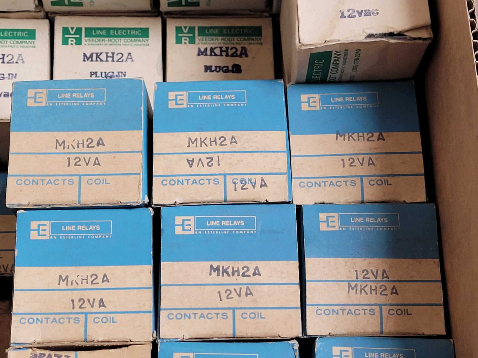 (1 PC) MKH2A-12VAC LINE ELECTRIC, RELAY DPDT, 120VAC COIL, 10A CONTACTS