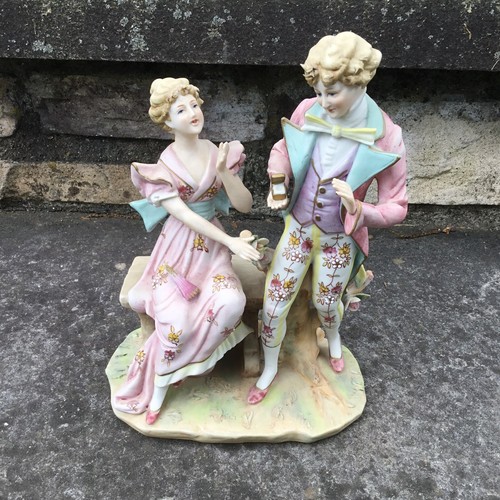 Antique Vienna Style Porcelain Figurine of the Engagement Betrothal By Duval - Picture 2 of 19