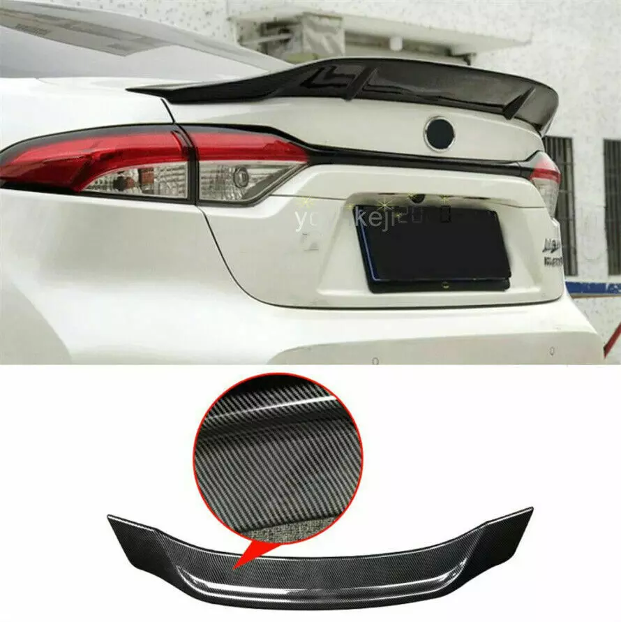 For Toyota Corolla 2019 2021 Carbon Fiber Style Rear Tail Trunk Spoiler Wing Lip