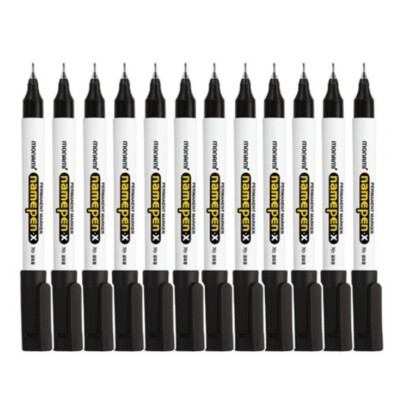 Monami Namepen X Black 0.4mm 12pcs Fine Tip Permanent Marker Pen
