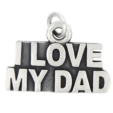 LGU  Sterling Silver Oxidized I Love My Dad Charm With Options 