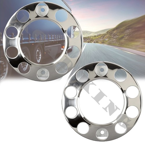 2 pezzi Anello Coprimozzo In Acciaio Inox Per Cerchio 22,5" Universale - Imagen 2 de 5