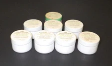 Lot 8 Cosmetic Jar w Lid Milk Glass Queen Helene Facial Cream Mint Julep Masque