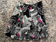 alice temperley Floral Skirt Sz 7 Black White Pink Lined