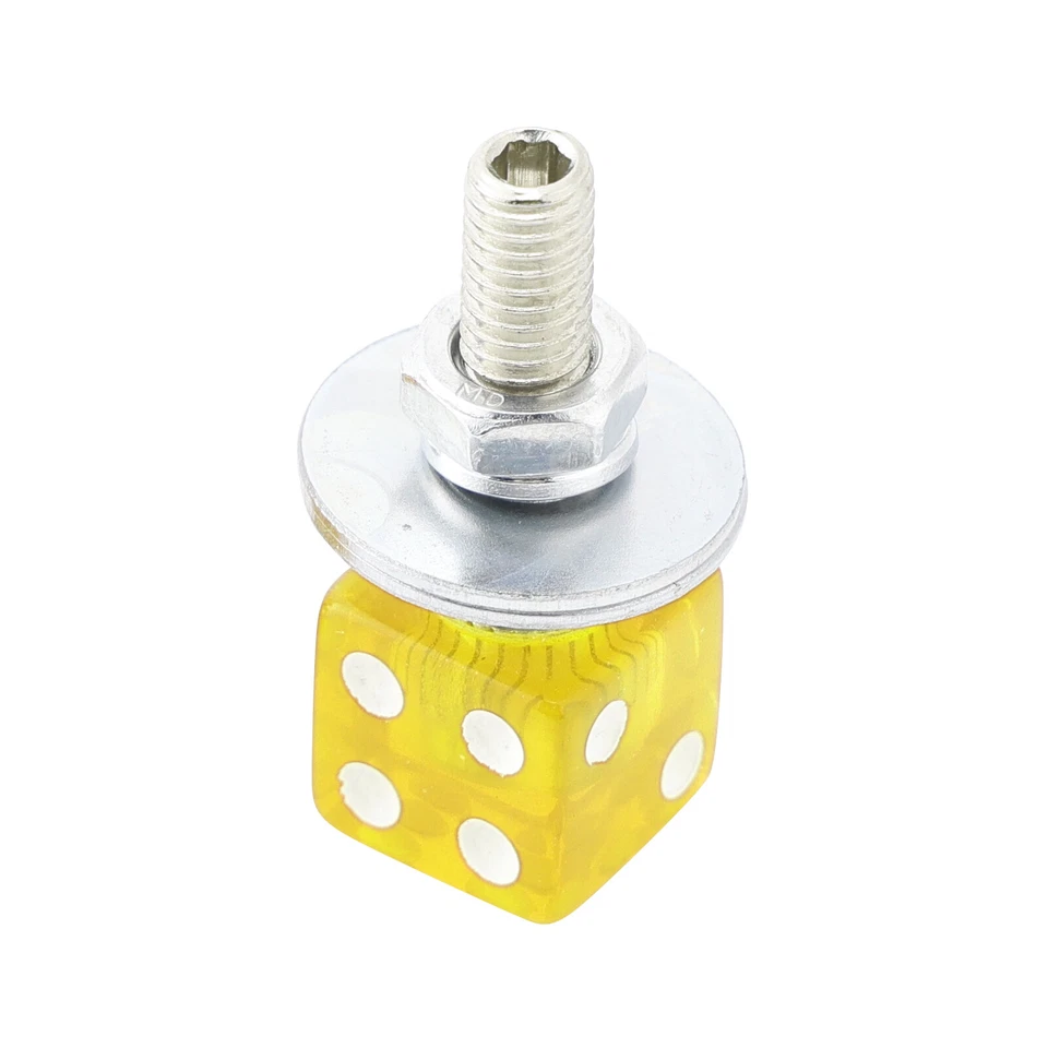 Paar Kennzeichenschrauben Befestigung Gelb Würfel Chopper Custom Motorrad - Bild 4 von 4