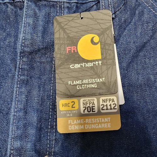 NEW Carhartt FR Flame Resistant Denim Dungaree Jean Work Bottoms Mens Size 31x36 - Picture 2 of 9