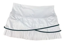 Lucky in Love 3 tier Pleated L 12-14 Whit Green Skort Pickle Ball Golf Tennis