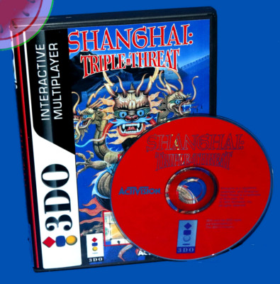 TESTED 3DO Game SHANGHAI: Triple Threat Mahjong Activision in Case Working