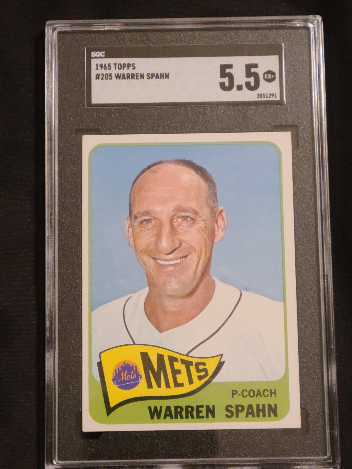 1965 Topps #205 Warren Spahn SGC 5.5    363 lifetime wins