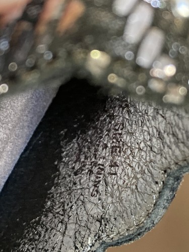 Alegria Damen Riemen Clog Schuh glänzend Glitzer schwarz silber metallic Gr. 41, US 8-9 - Bild 7 von 7