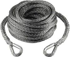 38in X 50ft Synthetic Winch Rope Extension 26500 Lbs For Off Road Vehicle Gray