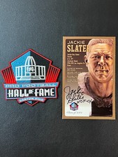 Jackie Slater Signed HOF Bronze Bust Postcard & Hall of Fame Embroidery Patch!