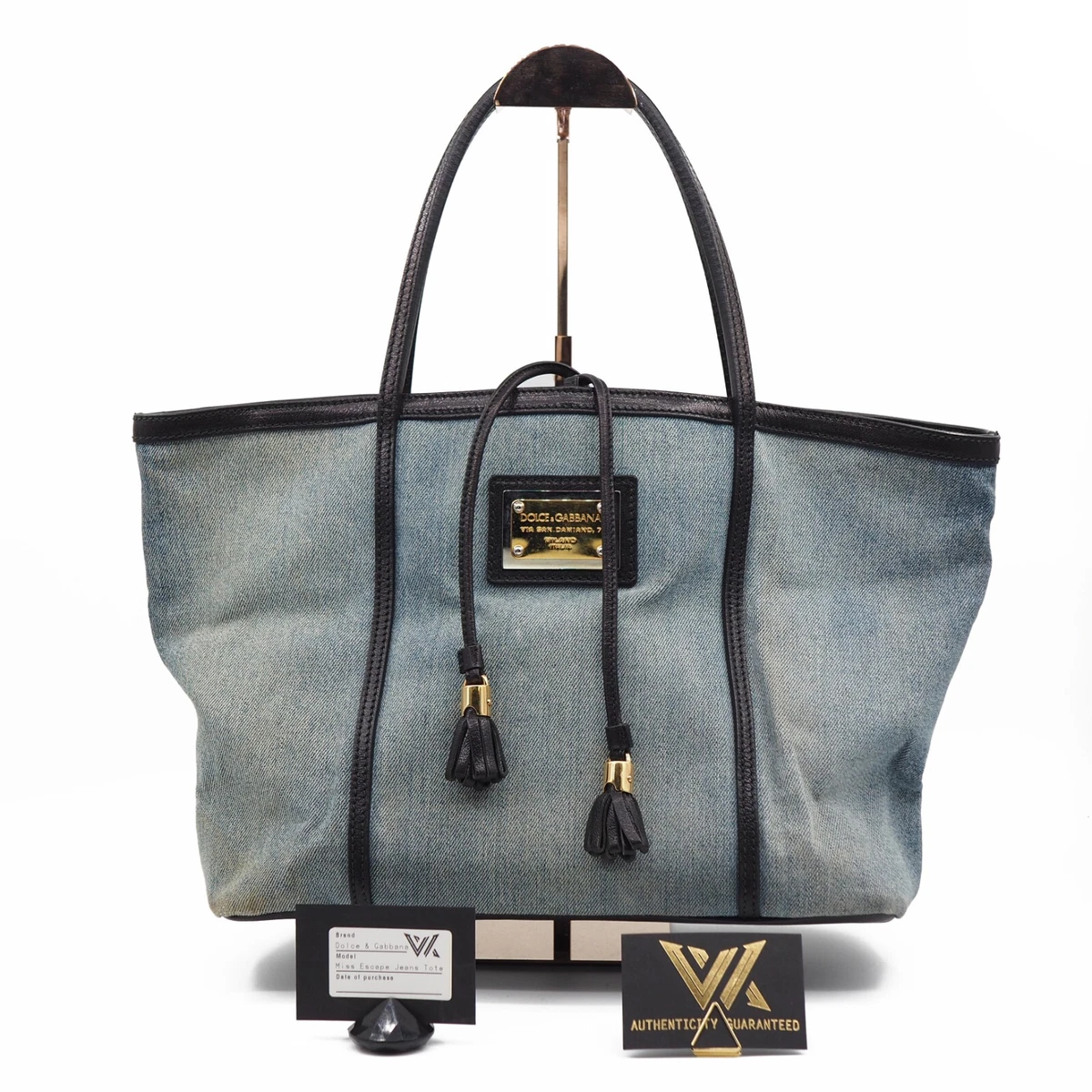 Dolce Gabbana Miss Escape Jeans Leopard Tote Bag Luxury Designer Shopper Op