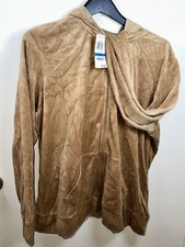 Style Co Sport Womens Hoodie Caramel Velvet Rhinestone Full Zip XL