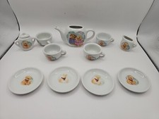 Vintage 1991 Tenderhearts Treasures Teddy Bear Miniature China Tea Set Teapot