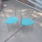 2x Vintage Toddler Child Metal Chairs play crafts  - Made in USA