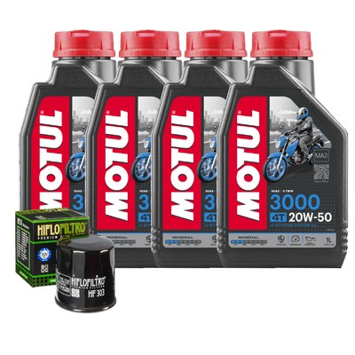 Motul 3000 Ölwechselkit 20W50 Für Yamaha XV1700 AT Road Star 2009-2015