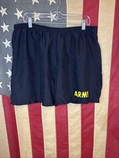 XLarge APFU Shorts Army Black and Gold Lined PT Physical Fitness USGI B712
