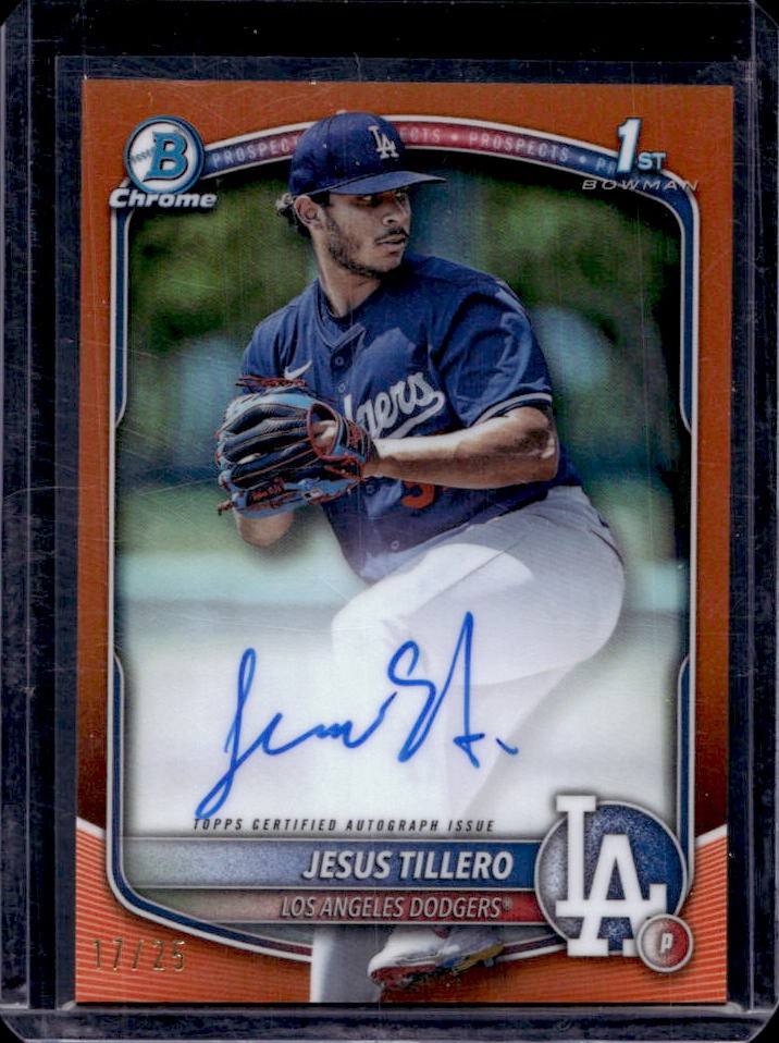 2025 Bowman Jesus Tillero Chrome Auto Orange Refractor 1st #17/25