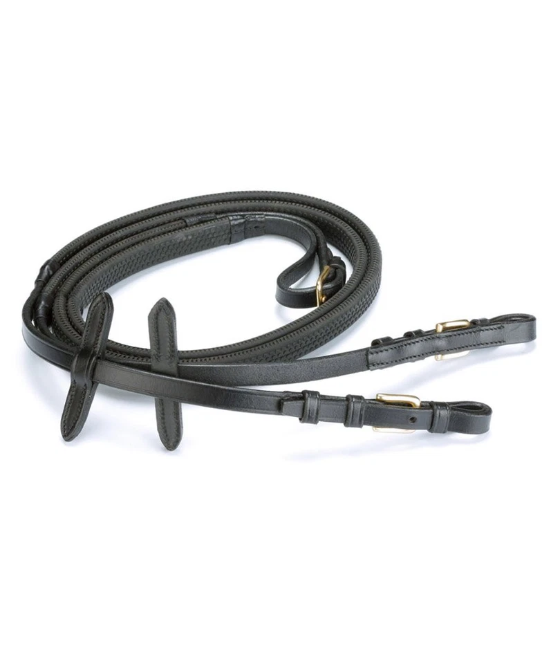 Redini inglesi per pony in cuoio rivestite gomma con fibbie inox Daslo  - Photo 1/1
