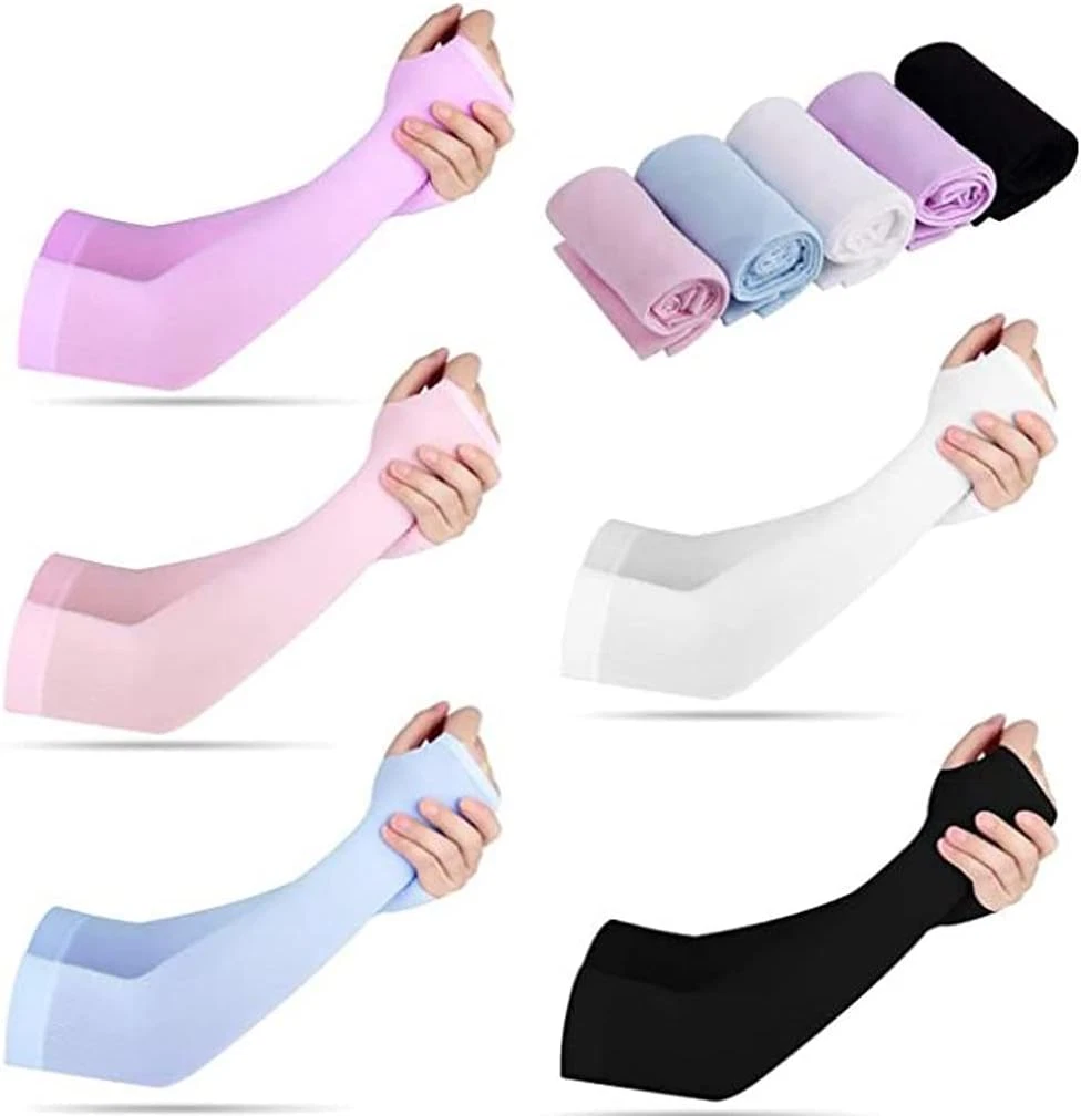 10 Pairs Sun Protection Sleeves UV Protection Cooling Sleeves Arm Sleeves Men Wo