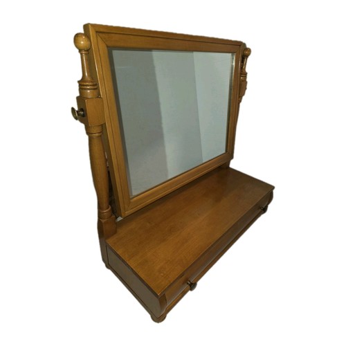 Wood Swivel Mirror Shaving Stand Drawer Table Top Lancaster County Willett 1950s