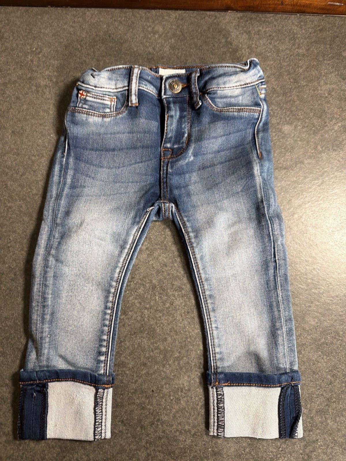 Hudson Jeans Toddler 3T Premium Denim Blue Stretch Pants Rol