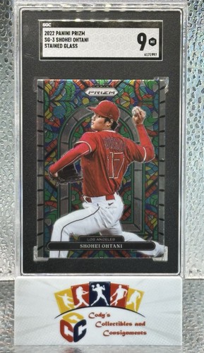 Shohei Ohtani 2022 Panini Prizm Stained Glass #SG-3 Angels SGC 9