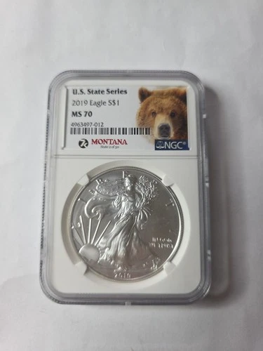 2019 7K Metals U.S. State Series American Silver Eagle NGC MS70 - Montana
