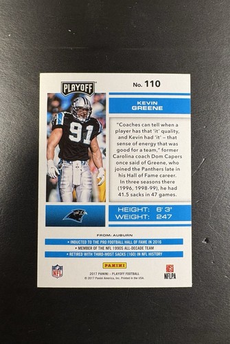 Kevin Greene - 2006 Playoff Kickoff #093/299 Panthers HOF NFL Card - Picture 3 of 4