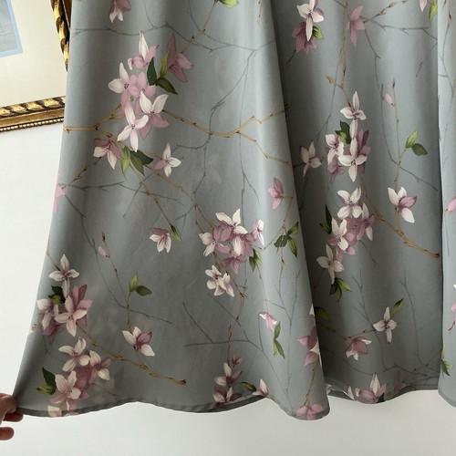 VTG 90s Grey Green Floral Midi Skirt Size Medium Fairycore Cottagecore - Picture 3 of 6