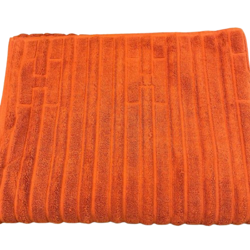HERMES Paris Cotton Beach Towel Bath Mat Towel H labyrinth Orange
