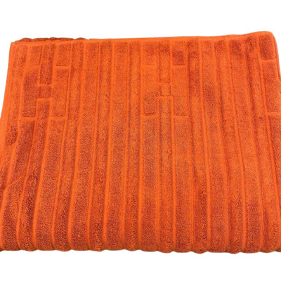 HERMES Paris Cotton Beach Towel Bath Mat Towel H labyrinth Orange