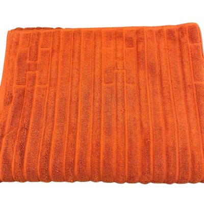 HERMES Paris Cotton Beach Towel Bath Mat Towel H labyrinth Orange