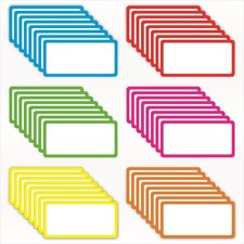 48 Pack Magnetic Dry Erase Labels - Magnetic Blank Cards with Color Borders, ...