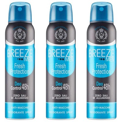 Deodorant Spray Men Fresh Protection Deo Control 48h Breeze 150ml 3 Stück