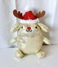 Pompompurin Sanrio Santa Hat Reindeer Christmas Sequin Plush Doll NWT