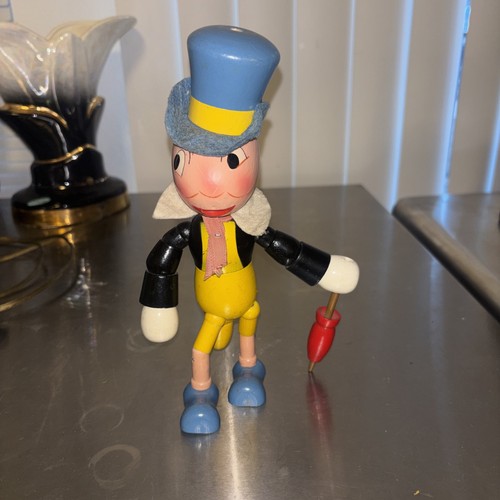 1940s Jiminy Cricket jointed wood doll 8 1/2" made by Ideal Toy for Disney