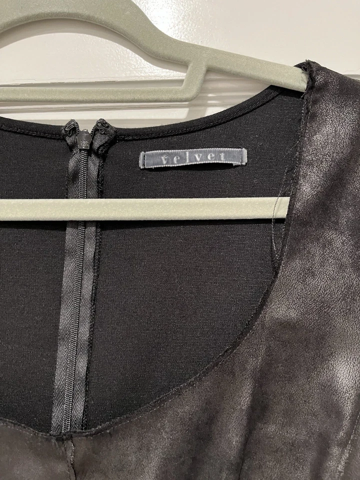 Бархат на Graham & Spencer SizeM искусственной кожи черный оболочка платье молнии назад новый с Ярлыками - Изображение 3 из 4