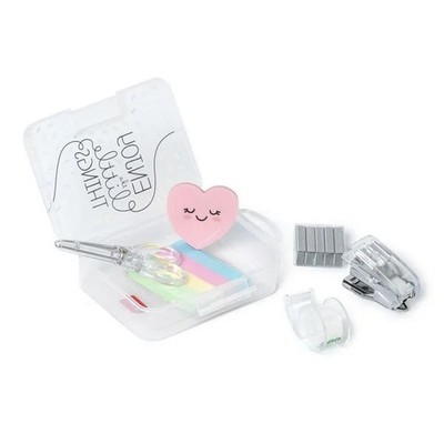 Legami Mini-Schreibwarenset Schere Textmarker Post-it-Streifen Klebeband Tacker