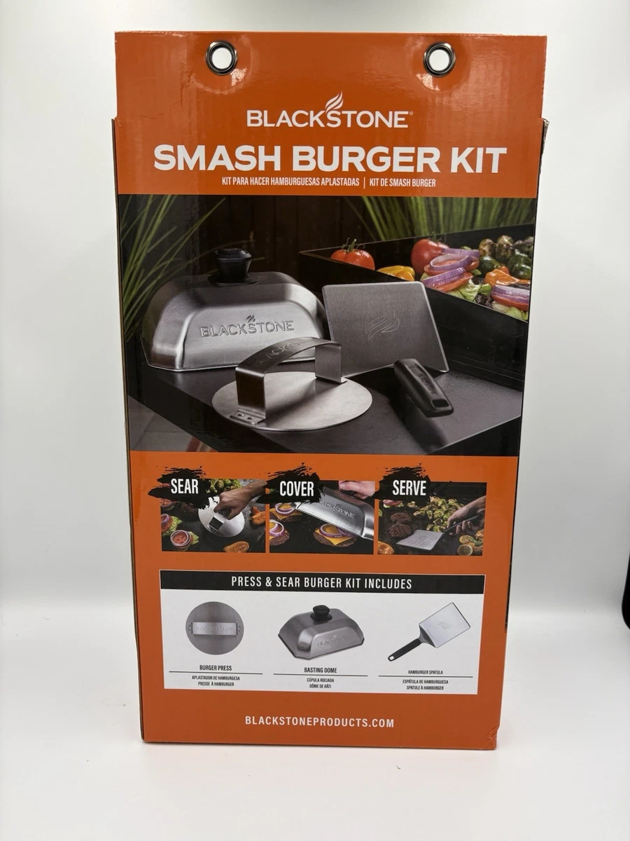 Blackstone Smash Burger Kit Prensa para Hamburguesas Basting Dome Espátula Juego de 3 Piezas
