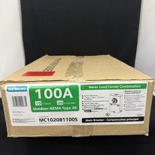 Siemens 100A Meter Load Center Combo, 10 Space-20 Circuit, Outdoor, MC1020B1100S