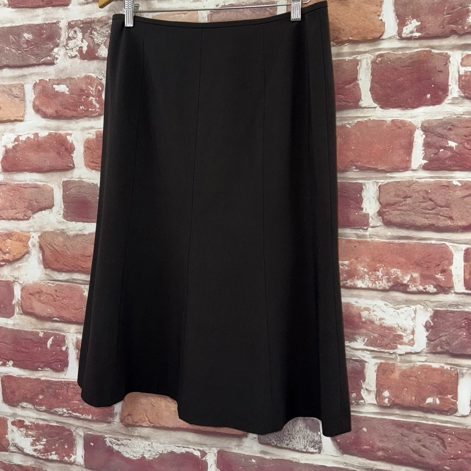 Tahari ASL Skirt Womens 12 Dark Brown Career Work Office Zip Up Midi - Image 3 of 4