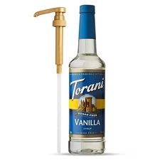 Torani Sugar Free Coffee Syrup, Vanilla, Zero Calorie, Pump Included, 25.4 Fl Oz