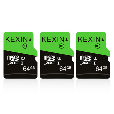 KEXIN Micro SD Karte 64GB 3er Pack Speicherkarte mit Adapter Micro