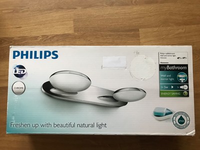 Philips Badezimmer Lampe*Neu* LED Spiegel Licht*Chrom/Milchglass*IP 44