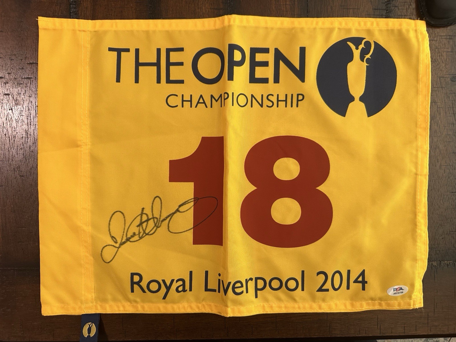 RORY MCILROY Signed 2014 British Open Flag PSA COA Royal Liverpool PGA
